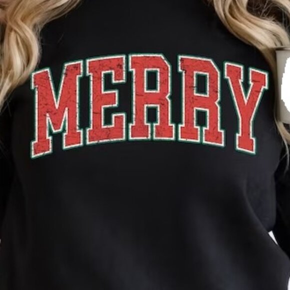 Merry Christmas Sweatshirt Christmas Sweatshirt Cute Winter Sweater 17 - Picture 2 of 5